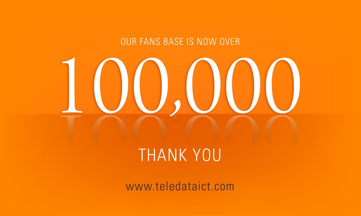 Teledata Official Facebook Page Hits 100000 Likes